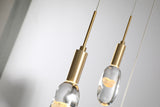 Bethel Gold LED Chandelier in Aluminum & Glass