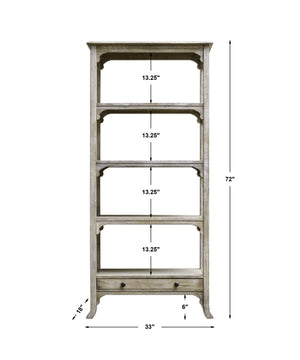 Uttermost Bridgely Aged White Etagere