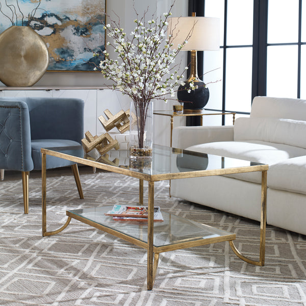 Uttermost Katina Gold Leaf Coffee Table