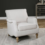 Uttermost Armstead Antique White Armchair