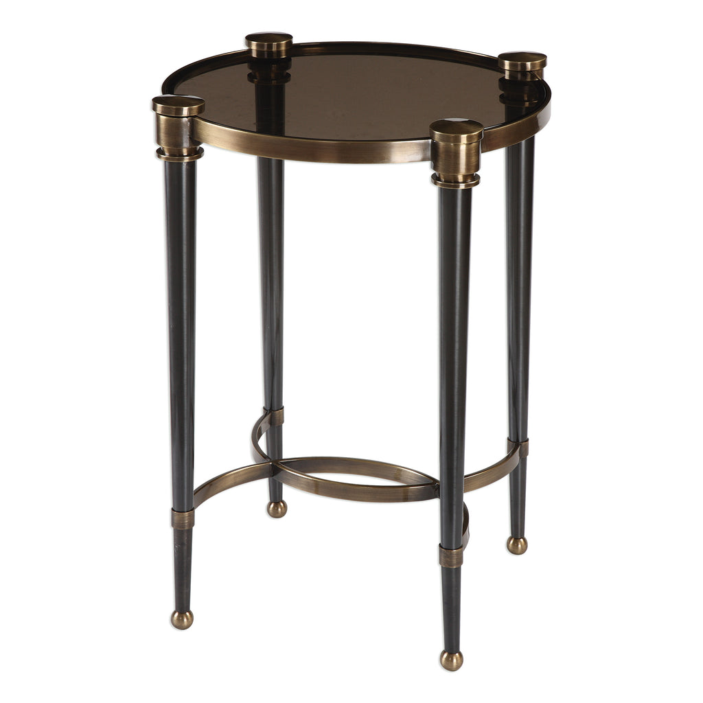 Uttermost Thora Brushed Black Accent Table