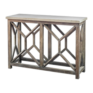 Uttermost Catali Ivory Stone Console Table