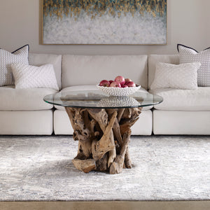 Uttermost Driftwood Glass Top Cocktail Table