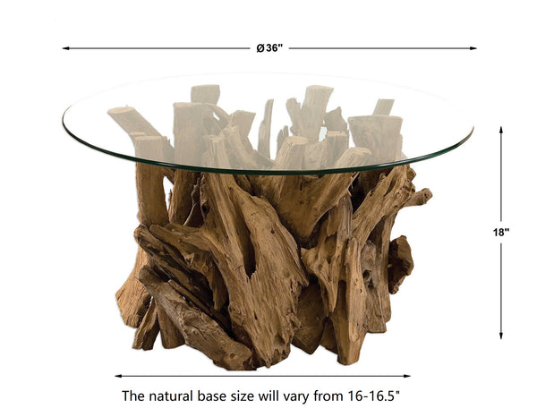 Uttermost Driftwood Glass Top Cocktail Table