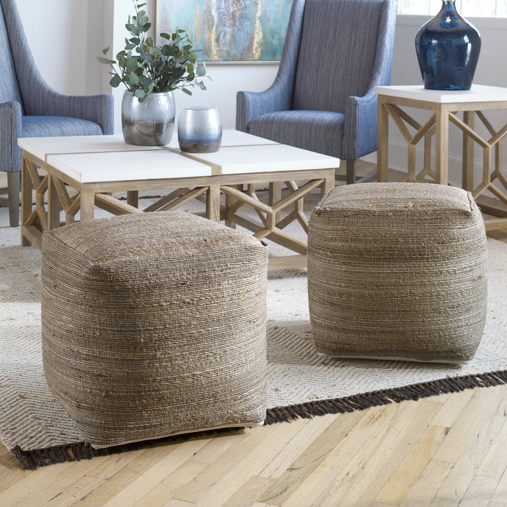 Uttermost Shiro Beige Pouf