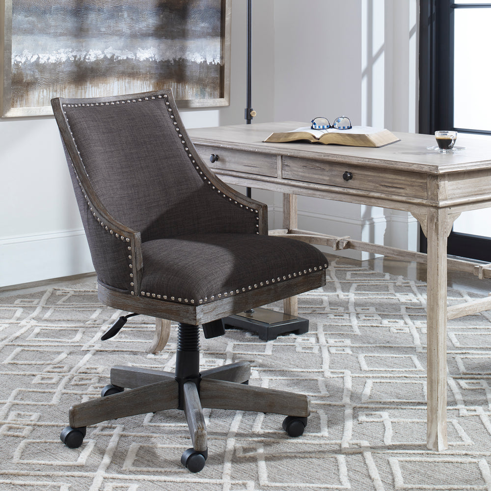 Uttermost Aidrian Charcoal Desk Chair