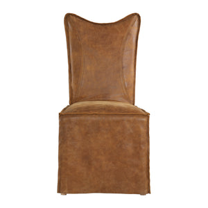 Uttermost Delroy Armless Chairs - Cognac - Set Of 2