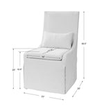 Uttermost Coley White Linen Armless Chair