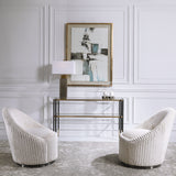 Uttermost Crue White Swivel Chair