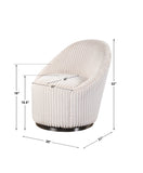 Uttermost Crue White Swivel Chair