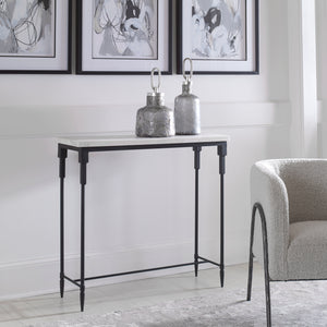Uttermost Bourges White Marble Console Table