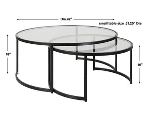 Uttermost Rhea Black Nesting Coffee Tables Set of 2