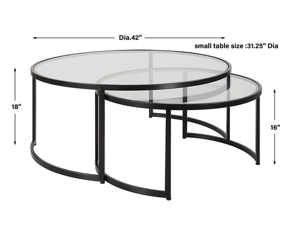 Uttermost Rhea Black Nesting Coffee Tables Set of 2