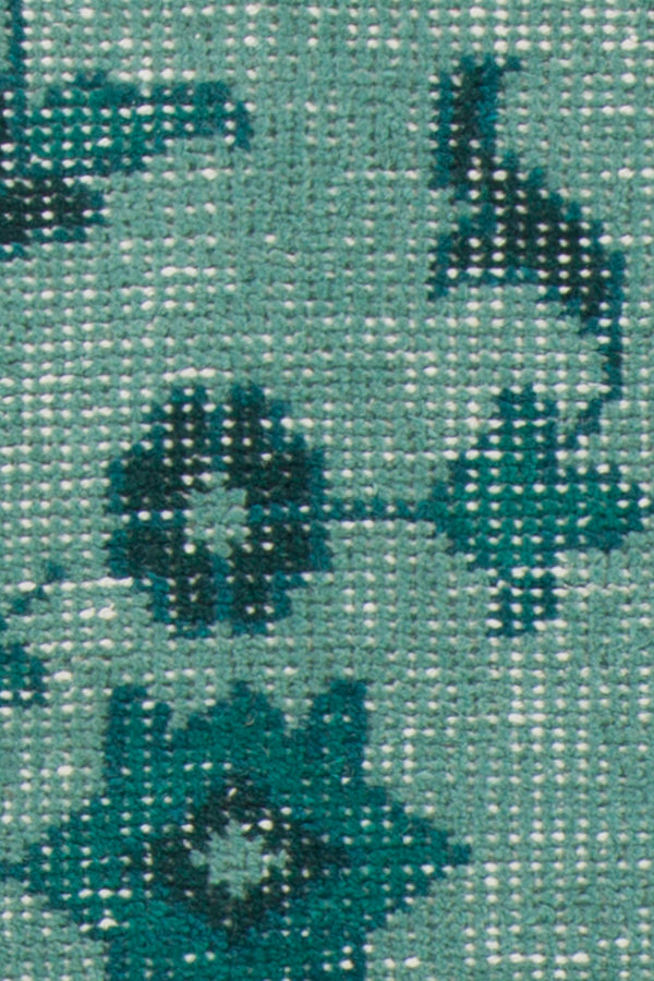 Chandra Rugs Fusion 100% Wool Hand-Knotted Contemporary Rug Teal/Black 9' x 13'