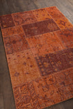 Chandra Rugs Fusion 100% Wool Hand-Knotted Contemporary Rug Orange/Rust/Burgundy 9' x 13'