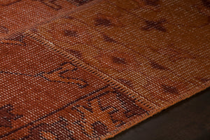 Chandra Rugs Fusion 100% Wool Hand-Knotted Contemporary Rug Orange/Rust/Burgundy 9' x 13'