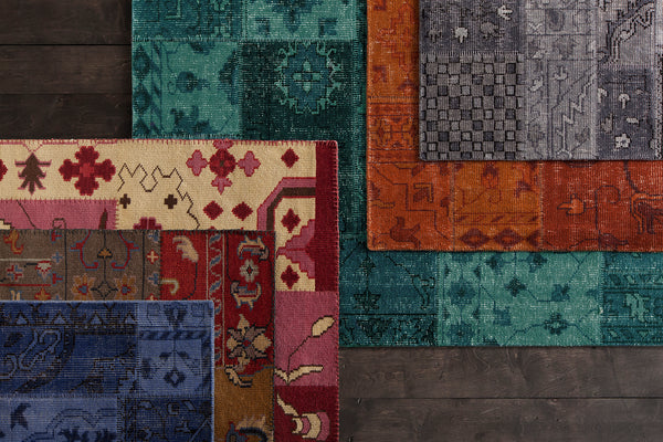 Chandra Rugs Fusion 100% Wool Hand-Knotted Contemporary Rug Orange/Rust/Burgundy 9' x 13'