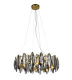 Bethel Brass Chandelier in Iron & Crystal