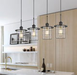 Cal Lighting 60W x 4 Silverton Metal/Glass Pendant Fixture (Edison Bulbs Included) FX-2668-4P Glass FX-2668-4P