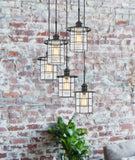 Cal Lighting 60W x 5 Silverton Metal/Glass Pendant Fixture (Edison Bulbs Included) FX-2668-5P Glass FX-2668-5P