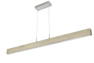 Cal Lighting Colmar Dimmable Integrated LED Rubber Wood Ceiling Island Light with Adjustable Steel Braided Cable. 30W, 2500 Lumen, 3000K FX-2965-36 Wood FX-2965-36