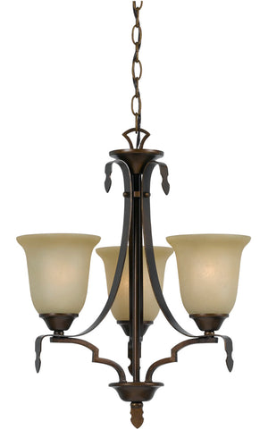 Cal Lighting 60Wx3 Dabois Iron 3 Lgt Chandelier FX-3506/3 Gold Bronze FX-3506/3