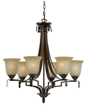 Cal Lighting 60W x 6 Dabois 6 Light Chandelier FX-3506/6 Gold Bronze FX-3506/6