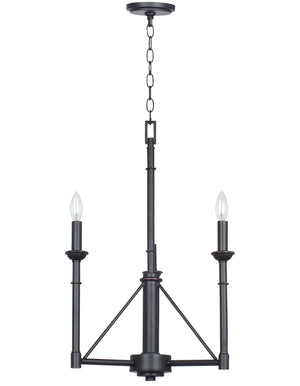 Cal Lighting 60W x 3 Monclova 3 Light Chandelier FX-3516/3 Industrial Bronze FX-3516/3