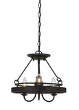 Cal Lighting 60W x 3 Helena Metal 2 In 1 Pendant/Semi Flush Mount Fixture FX-3518-3 Texture Gray With Moroccan Bronze FX-3518-3