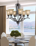 Cal Lighting 60W x 6 Riverton Metal 6 Light Chandelier Fixture FX-3530/6 dark bronze FX-3530/6