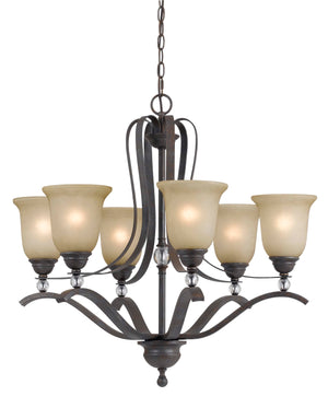 Cal Lighting 60W x 6 Riverton Metal 6 Light Chandelier Fixture FX-3530/6 dark bronze FX-3530/6