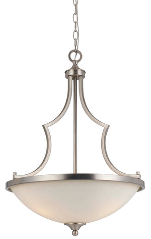 Cal Lighting 60W x 3 Barrie Metal Pendant Fixtur FX-3531/1P Brushed Steel FX-3531/1P