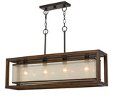 Cal Lighting 4 Lg Mission Wood/Metal Chandelier FX-3536/4 Wood FX-3536/4