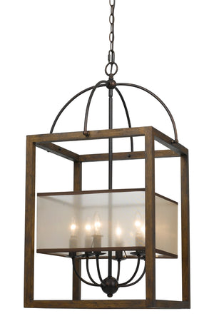 Cal Lighting 60W x 6 Rectangular Chandelier FX-3536/6L Wood FX-3536/6L