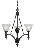 Cal Lighting 3 Lights Rockwood Iron Chandelier FX-3541/3 Dark Bronze FX-3541/3