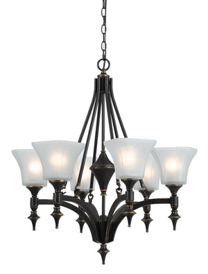 Cal Lighting 6 Lights Rockwood Iron Chandelier FX-3541/6 White FX-3541/6