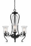 Cal Lighting 60W x 3 Metal 3 Light Chandelier (Edison Bulbs Not Included) FX-3548/3 Eternity FX-3548/3