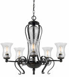 Cal Lighting 60W x 5 Metal 5 Light Chandelier (Edison Bulbs Not Included) FX-3548/5 Eternity FX-3548/5