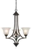 Cal Lighting 60W x 3 Metal 3 Light Chandelier FX-3551/3 Dark Bronze FX-3551/3