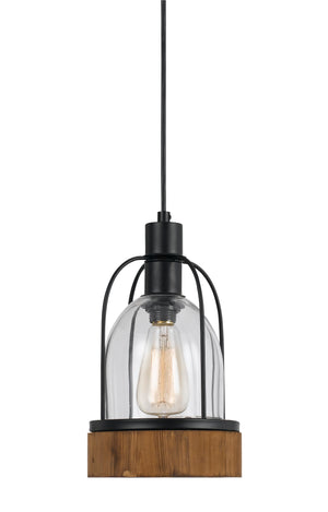 Cal Lighting 60W Beacon Glass Pendant(Edison Bulbs Not Included) FX-3584-1P Black FX-3584-1P