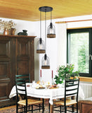 Cal Lighting 60W x 3 Beacon Glass Pendant(Edison Bulbs Not Included) FX-3584-3 Black FX-3584-3