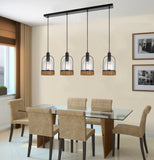 Cal Lighting 60W x 4 Beacon Island Fixture(Edison Bulbs Not Included) FX-3584-4 Black FX-3584-4