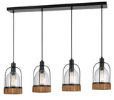 Cal Lighting 60W x 4 Beacon Island Fixture(Edison Bulbs Not Included) FX-3584-4 Black FX-3584-4