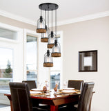 Cal Lighting 60W x 5 Beacon Pendant Fixture(Edison Bulbs Not Included) FX-3584-5 Black FX-3584-5