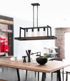 Cal Lighting 60W x 4 Antonio Wood Chandelier (Edison Bulbs Not Included) FX-3586-4 Black FX-3586-4