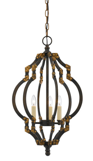 Cal Lighting 40W x 3 Howell Metal Pendant FX-3593-3 Iron/Antique Gold FX-3593-3