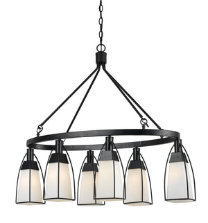 Cal Lighting 60W x 6 Channing Chandelier FX-3612-6 Black FX-3612-6