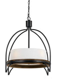 Cal Lighting 60W x 4 Chardon Metal/Wood Fixture(Edison Bulbs Not Included) FX-3614-4 Iron Wood FX-3614-4