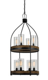 Cal Lighting 60W x 8 Chardon Metal/Wood Fixture(Edison Bulbs Not Included) FX-3614-8 Iron Wood FX-3614-8