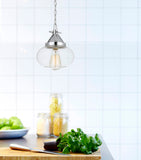 Cal Lighting 60W Maywood Glass Pendant (Edison Bulbs Not Included) FX-3624-1P Chrome FX-3624-1P